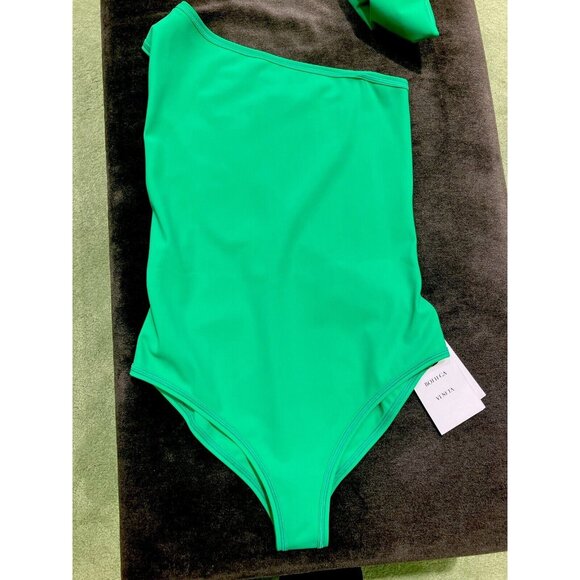 NWT BOTTEGA VENETA Parakeet Green One Piece Double Face Nylon Swimsuit Large - Picture 1 of 7